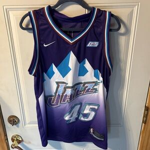 Authentic Mike Donovan Mitchell Utah Jazz Jersey # 45 Purple City Edition Medium